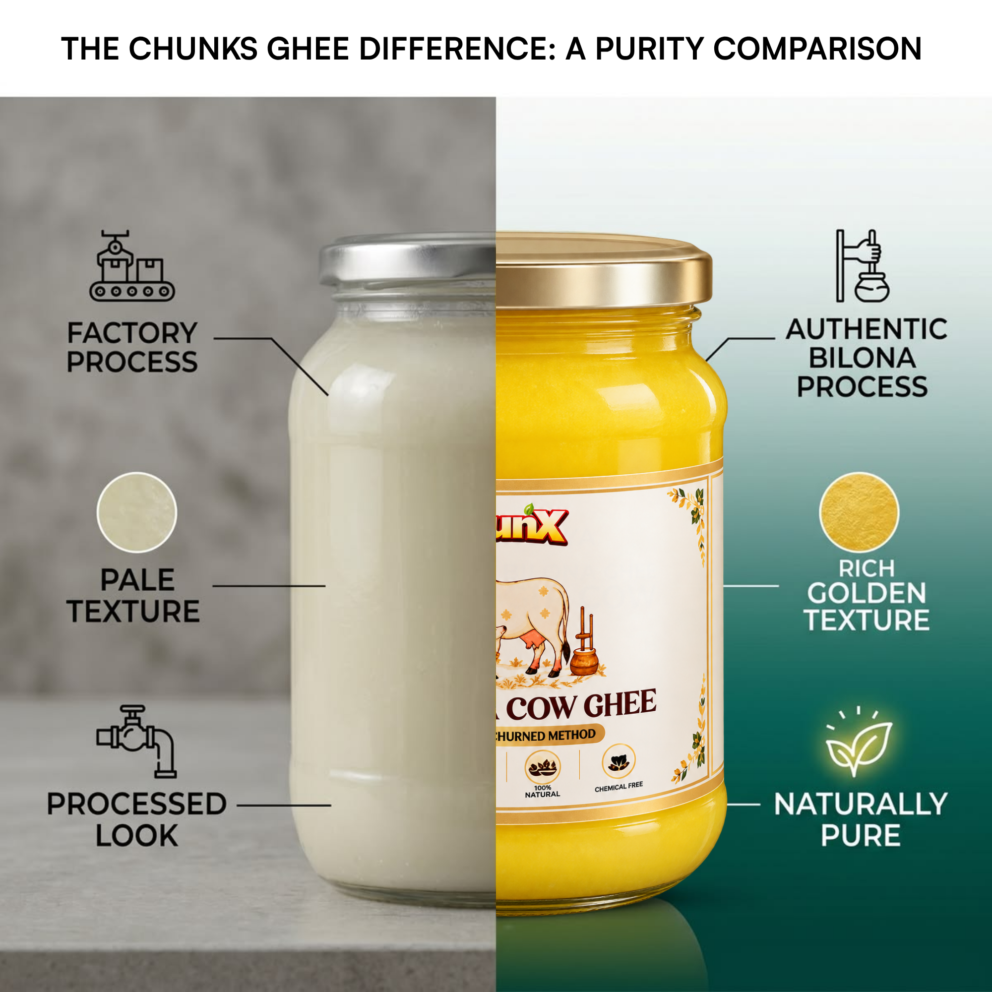 Chunx A2 Desi Cow Ghee - Traditional Bilona Churned