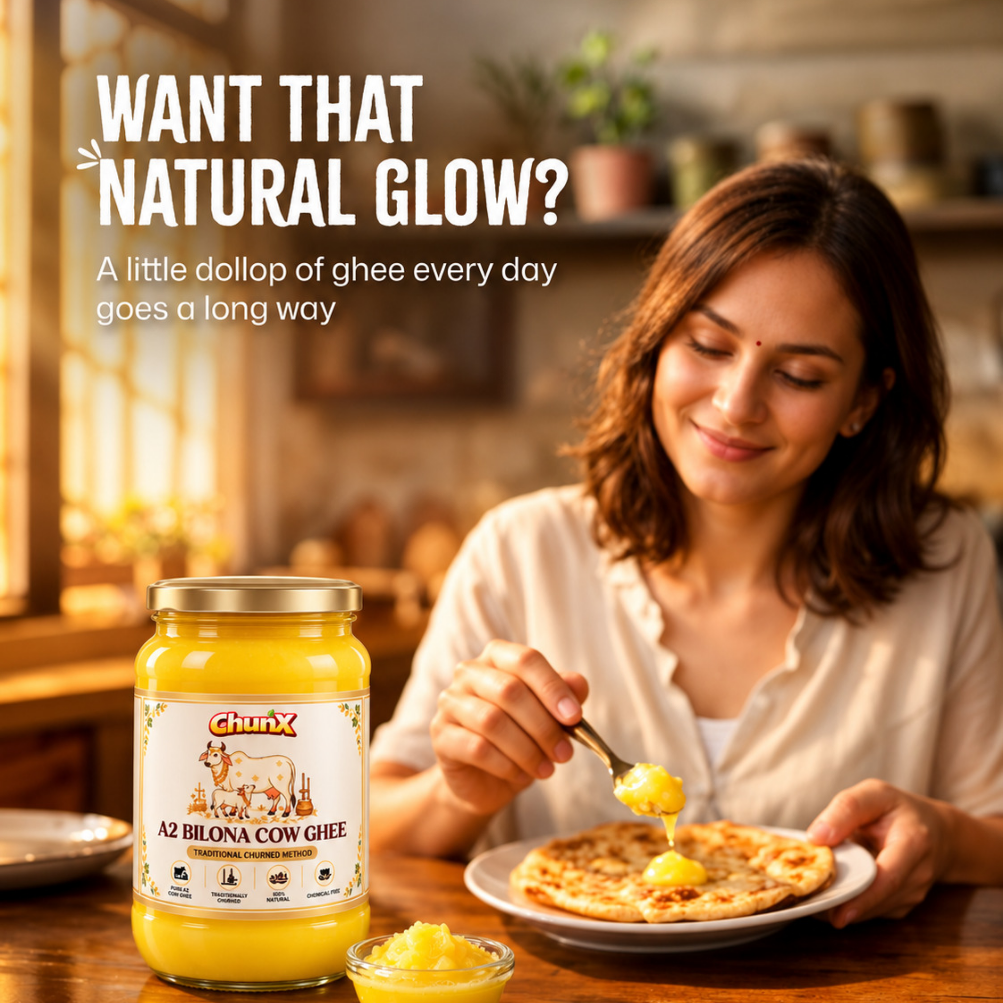Chunx A2 Desi Cow Ghee - Traditional Bilona Churned
